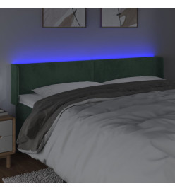 Tête de lit à LED Vert foncé 163x16x78/88 cm Velours