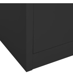 Armoire de bureau Anthracite 90x40x180 cm Acier et verre trempé