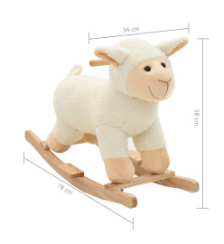 Mouton à bascule Peluche 78x34x58 cm Blanc