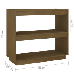 Bibliothèque Marron miel 80x35x71 cm Bois de pin massif