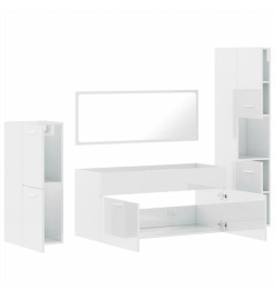 Ensemble de meubles de salle de bain 4 pcs blanc brillant