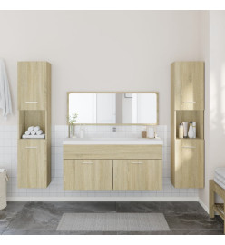 Ensemble de meubles de salle de bain 4 pcs chêne sonoma