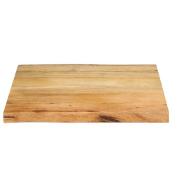 Dessus de table 80x80x2,5 cm bord vivant bois massif manguier