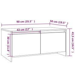 Table basse Gris béton 90x50x41,5 cm Aggloméré