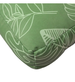 Coussin de palette motif de feuilles 60x60x12 cm tissu