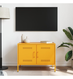 Meuble TV jaune moutarde 68x39x50,5 cm acier