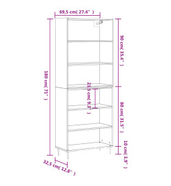 Buffet chêne sonoma 69,5x32,5x180 cm bois d'ingénierie