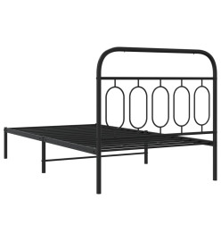 Cadre de lit métal avec tête de lit noir 100x200 cm