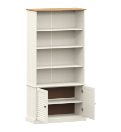 Bibliothèque VIGO blanc 85x35x170 cm bois massif de pin