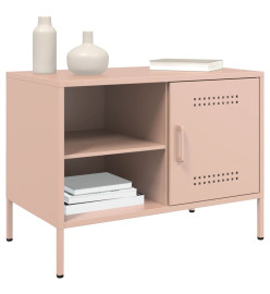 Meuble TV rose 68x39x50,5 cm acier