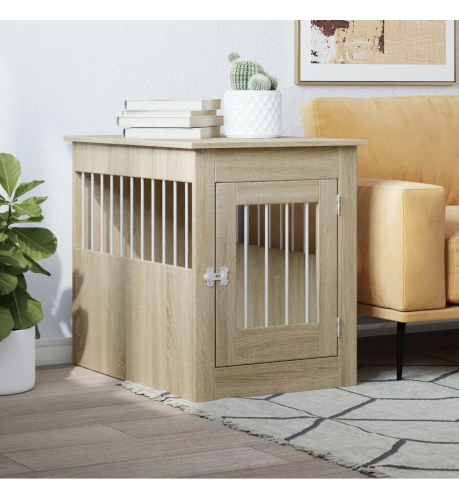 Meuble de cage pour chiens chêne sonoma 55x80x68 cm