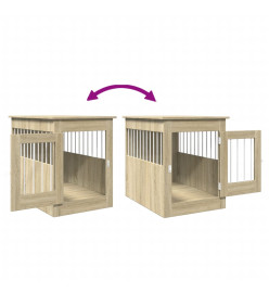 Meuble de cage pour chiens chêne sonoma 55x80x68 cm