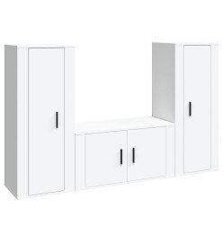 Ensemble de meubles TV 3 pcs Blanc Bois d'ingénierie