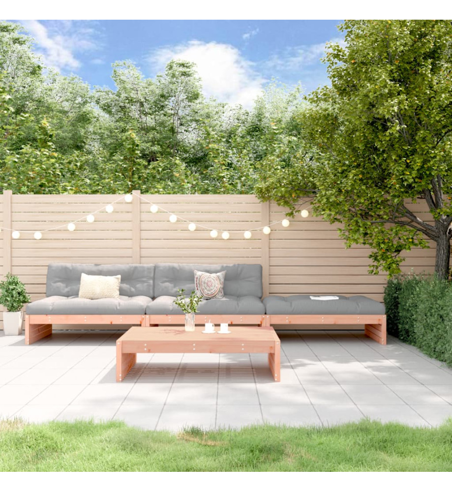 Salon de jardin 4 pcs avec coussins bois massif douglas