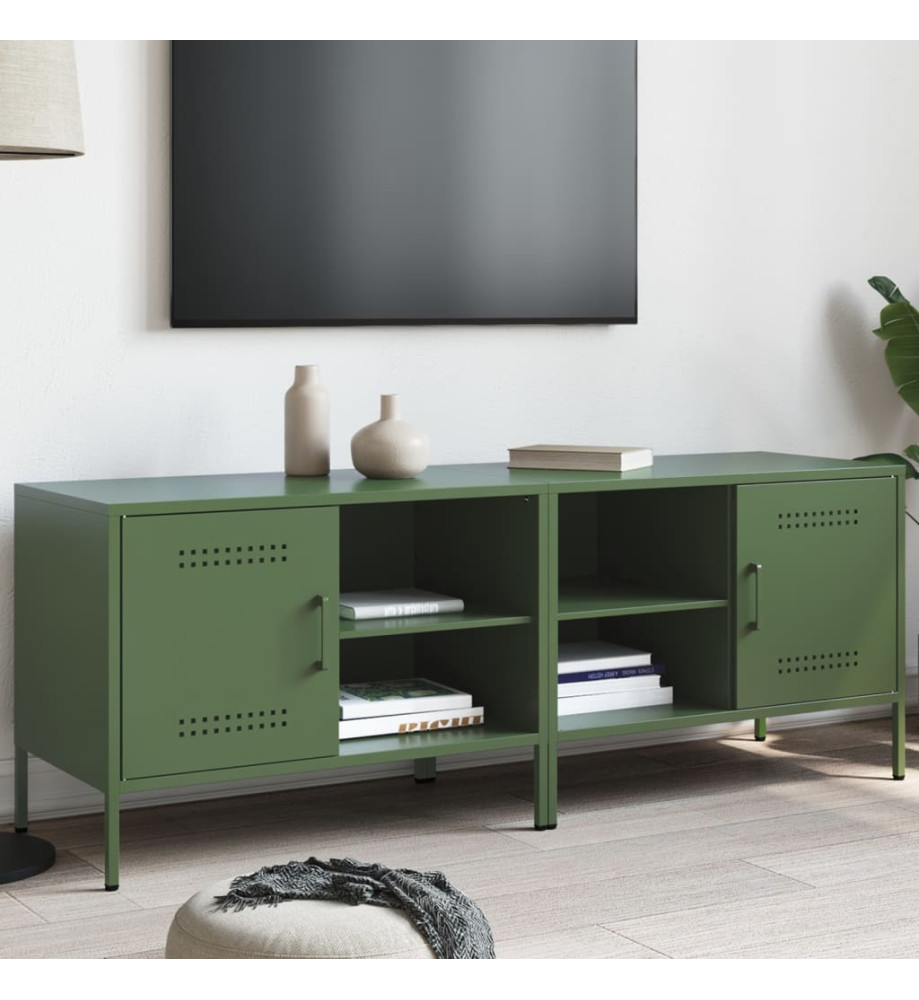 Meubles TV 2 pcs vert olive 68x39x50,5 cm acier