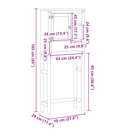 Armoire pour machine à laver salle de bain Corona pin massif