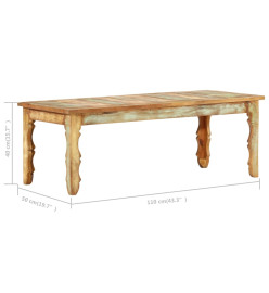 Table basse 110x50x40 cm Bois de récupération solide