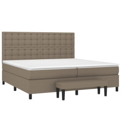 Sommier à lattes de lit avec matelas Taupe 200x200 cm Tissu