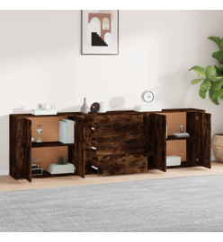 Buffets 3 pcs Chêne fumé Bois d'ingénierie