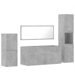 Ensemble de meubles de salle de bain 4 pcs gris béton