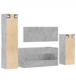 Ensemble de meubles de salle de bain 4 pcs gris béton