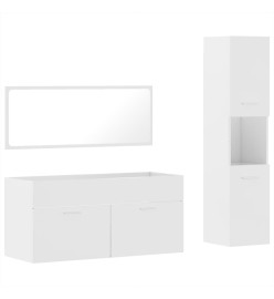 Ensemble de meubles de salle de bain 3 pcs blanc brillant