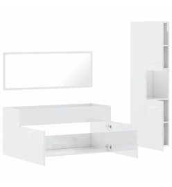 Ensemble de meubles de salle de bain 3 pcs blanc brillant