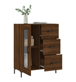 Buffet chêne marron 69,5x34x90 cm bois d'ingénierie