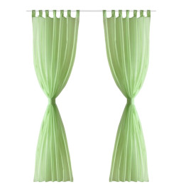 Rideau fin Vert pomme 140x175 cm 2 pcs