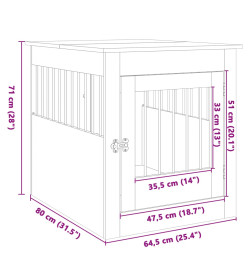 Meuble de cage pour chiens chêne sonoma 64,5x80x71 cm