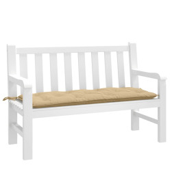 Coussin de banc de jardin beige mélangé 120x50x7 cm tissu