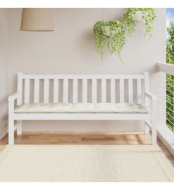 Coussin de banc de jardin crème mélangé 180x50x7 cm tissu