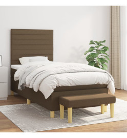 Sommier à lattes de lit avec matelas Marron foncé 100x200 cm