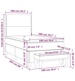 Sommier à lattes de lit avec matelas Cappuccino 100x200 cm