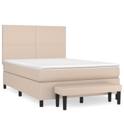 Sommier à lattes de lit avec matelas Cappuccino 140x190 cm