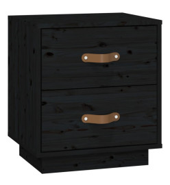 Tables de chevet 2 pcs Noir 40x34x45 cm Bois de pin massif