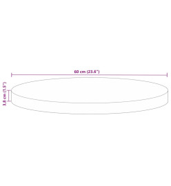 Dessus de table Ø 60x3,8 cm rond bois massif de récupération