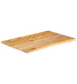 Dessus de table à bord vivant 80x60x2,5 cm bois massif manguier