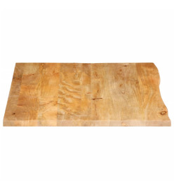 Dessus de table à bord vivant 90x80x2,5 cm bois massif manguier