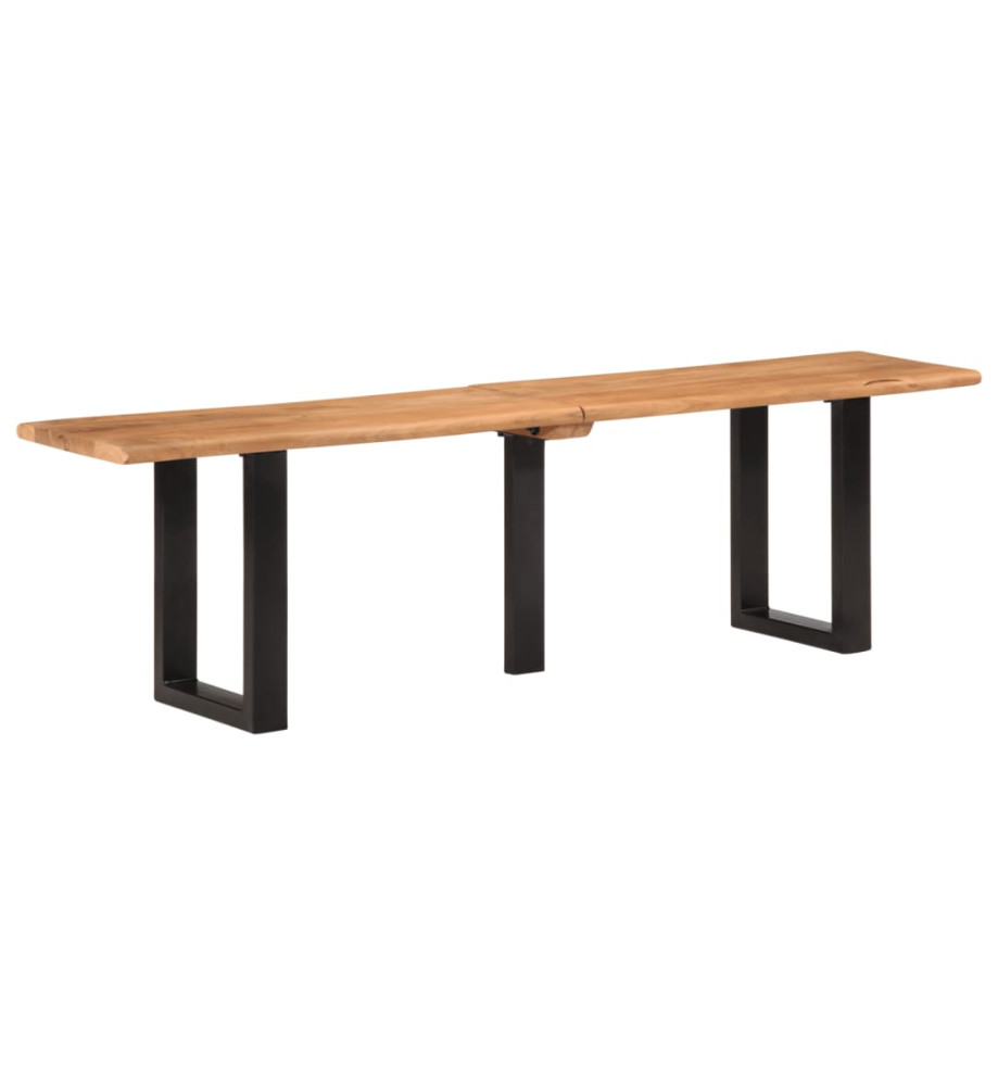 Banc 160 cm bois d'acacia massif et acier