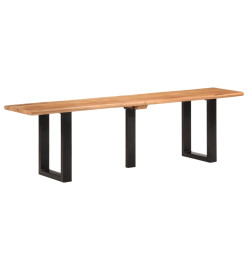 Banc 160 cm bois d'acacia massif et acier