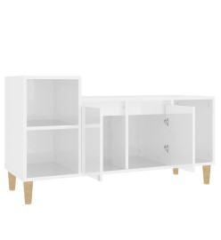 Meuble TV Blanc brillant 100x35x55 cm Bois d'ingénierie