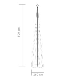 Sapin de Noël cône 752 LED bleues Décoration 160x500 cm