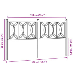 Tête de lit métal noir 150 cm