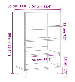 Buffet haut sonoma gris 57x35x90 cm bois d'ingénierie