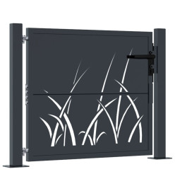 Portail de jardin anthracite 105x105cm acier conception d'herbe