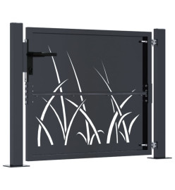 Portail de jardin anthracite 105x105cm acier conception d'herbe