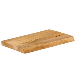 Dessus de table à bord vivant 50x40x2,5 cm bois massif manguier