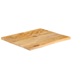 Dessus de table à bord vivant 60x60x3,8 cm bois massif manguier