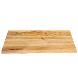 Dessus de table à bord vivant 60x60x3,8 cm bois massif manguier